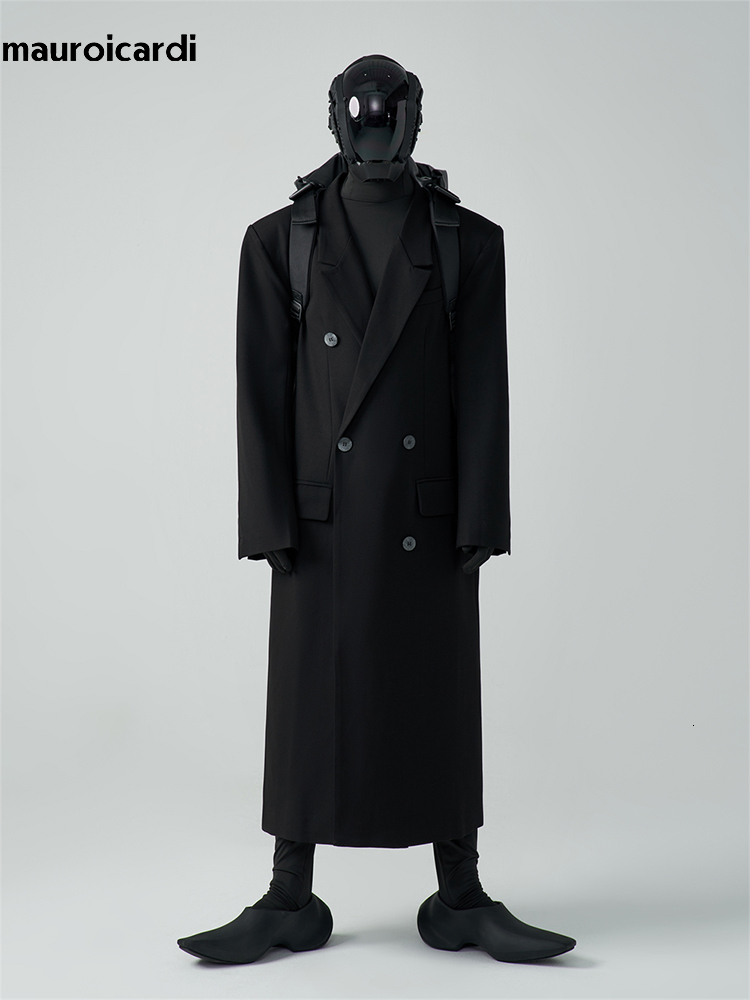 Men' Wool Blends Mauroicardi Autumn Winter Long Loose Luxury Warm Soft Black Woolen Trench Coat Men Double Breasted Cool European Overcoat 230225
Men' Wool Blends Mauroicardi Autumn Winter Long Loose Luxury Warm Soft Black Woolen Trench Coat Men Double Breasted Cool European Overcoat 230225