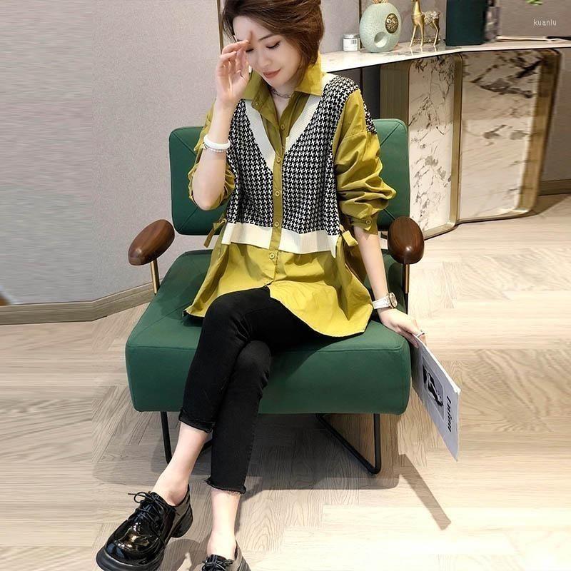 Women' Blouses Fake Two-piece Long-sleeved Shirt Korean Loose Age-reducing Top European Spring Clothing 2023 Long Sleeve Women Blouse, Light green
Women' Blouses Fake Two-piece Long-sleeved Shirt Korean Loose Age-reducing Top European Spring Clothing 2023 Long Sleeve Women Blouse, Light green