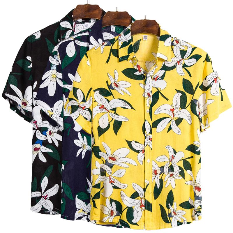 Men's Casual Shirts Cotton Polyester Summer Short Sleeve Shirt Tropical Floral Pattern Hawaiian Beach Male Blouse For MenMen's, Cs132
Men's Casual Shirts Cotton Polyester Summer Short Sleeve Shirt Tropical Floral Pattern Hawaiian Beach Male Blouse For MenMen's, Cs132