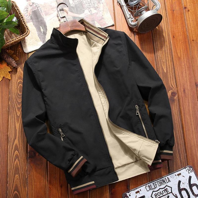 Men's Jackets Autumn Lapel Long Sleeve Baseball Jacket Hip Hop Zipper Pockets Ribbed Cuff Coat For Men Chaquetas HombreMen's, Black
Men's Jackets Autumn Lapel Long Sleeve Baseball Jacket Hip Hop Zipper Pockets Ribbed Cuff Coat For Men Chaquetas HombreMen's, Black