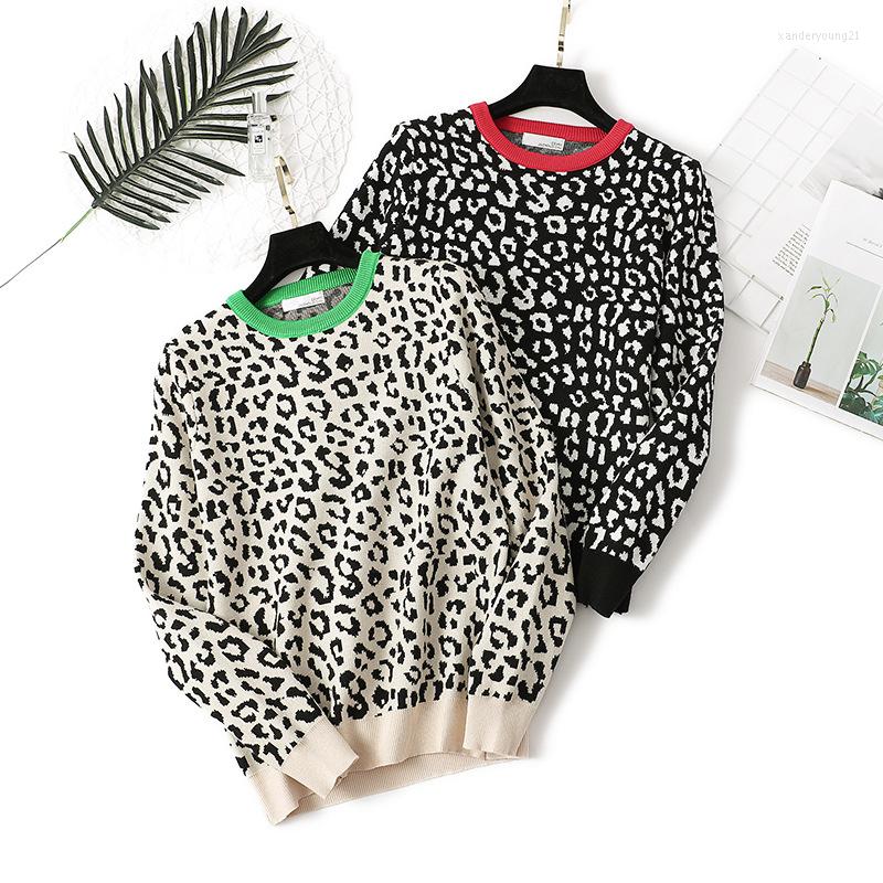 Women's Sweaters Autumn Winter Women Leopard Knitted Pullovers Long Sleeve Contrast Color Crewneck Jumpers Sweter Mujer C- 026, Black
Women's Sweaters Autumn Winter Women Leopard Knitted Pullovers Long Sleeve Contrast Color Crewneck Jumpers Sweter Mujer C- 026, Black