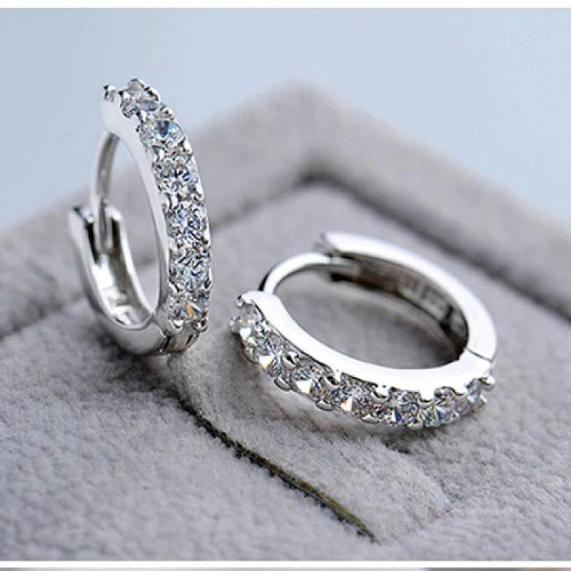 Hoop Earrings & Huggie 1Pair Crystal Silver Plated Ear Studs Clear White Topaz Lady Dangle Women Rhinestone Wedding EarringsHoop
Hoop Earrings & Huggie 1Pair Crystal Silver Plated Ear Studs Clear White Topaz Lady Dangle Women Rhinestone Wedding EarringsHoop