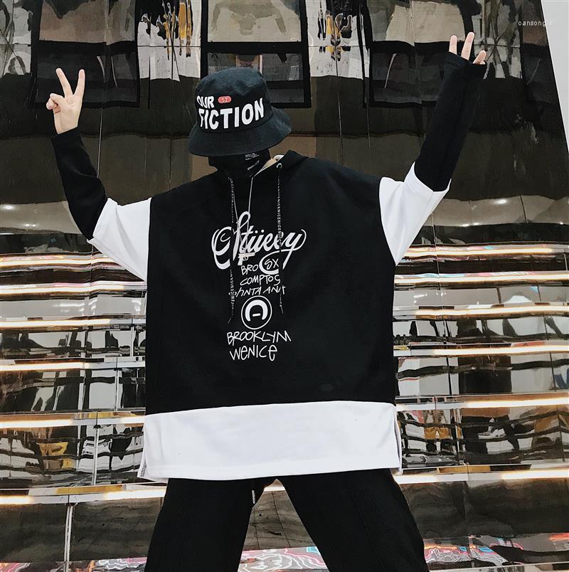 Men's Hoodies 2023 Spring Hooded Printed Tide Brand Loose Casual Color Black Long Sleeves Streetwear Hip Hop, White and black 
Men's Hoodies 2023 Spring Hooded Printed Tide Brand Loose Casual Color Black Long Sleeves Streetwear Hip Hop, White and black