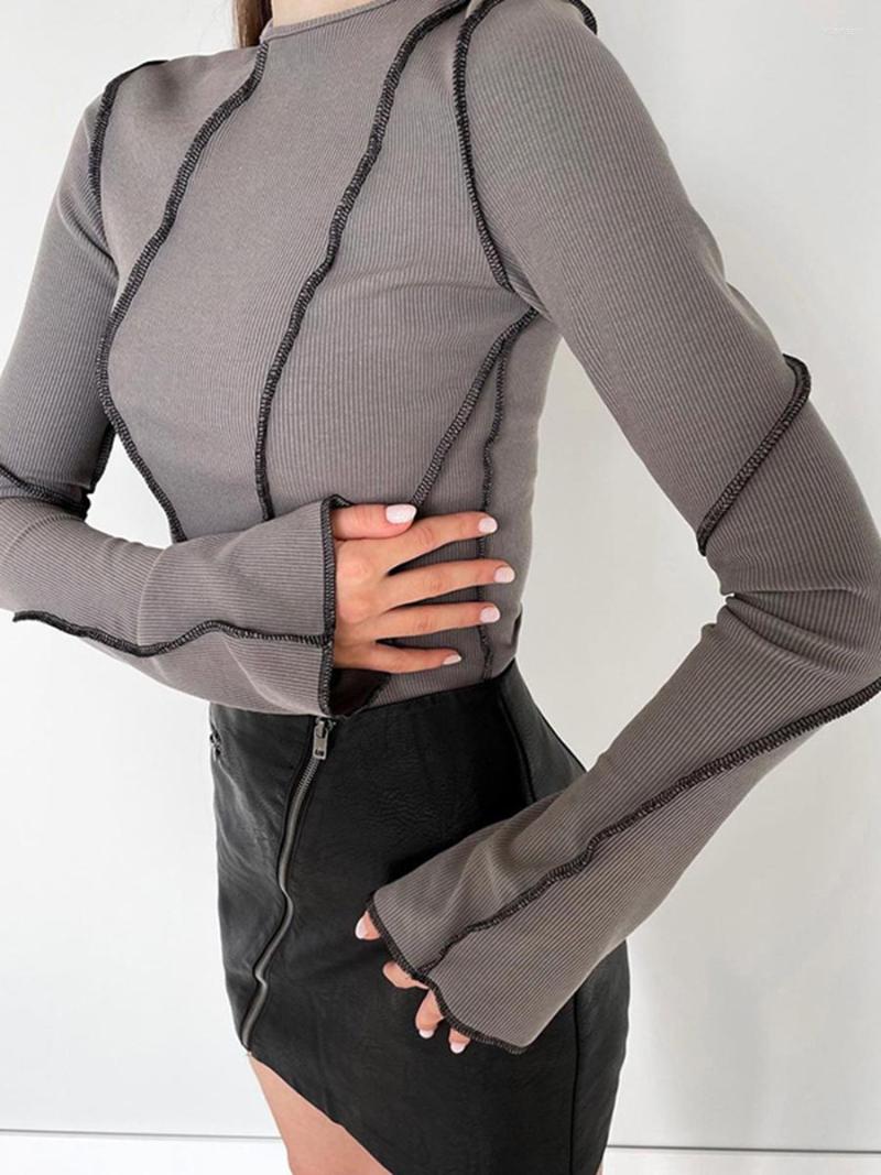 Women' T Shirts Wsevypo Women Patchwork T-Shirts Chic Fall Casual Flare Long Sleeve Round Neck Knitted Ribbed Spring Autumn Street Tops, Gray
Women' T Shirts Wsevypo Women Patchwork T-Shirts Chic Fall Casual Flare Long Sleeve Round Neck Knitted Ribbed Spring Autumn Street Tops, Gray