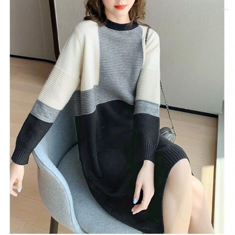 Casual Dresses Knitted Dress Fall And Winter Inside The Sweater WomenS Stitching In Long Paragraph Bottoming Skirt