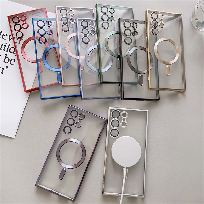 Transparent Plating Magsafe Magnetic Cases Soft TPU Shockproof Cover With Camera Lens Film Protector for Samsung S21 FE S22 Plus S23 Ultra Note 10 20 10+ Note10 Note20, Pink
Transparent Plating Magsafe Magnetic Cases Soft TPU Shockproof Cover With Camera Lens Film Protector for Samsung S21 FE S22 Plus S23 Ultra Note 10 20 10+ Note10 Note20, Pink