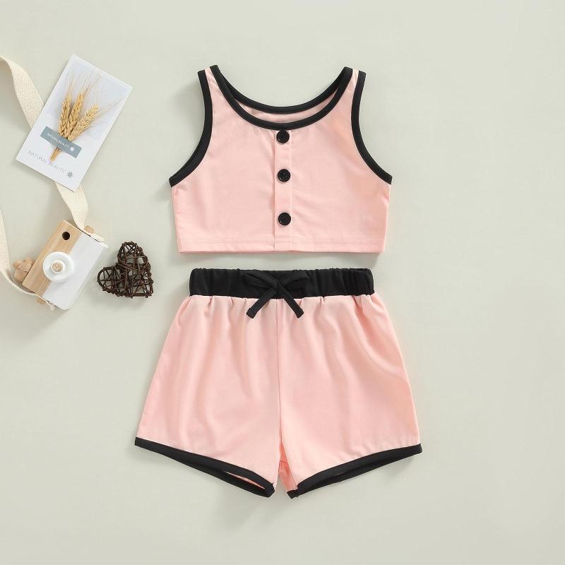 Clothing Sets 1-6 Years Kid Girl Shorts Outfits Bordered Sleeveless Button Round Neck Tank Tops Elastic Waist Short Pants Set, Picture shown
Clothing Sets 1-6 Years Kid Girl Shorts Outfits Bordered Sleeveless Button Round Neck Tank Tops Elastic Waist Short Pants Set, Picture shown