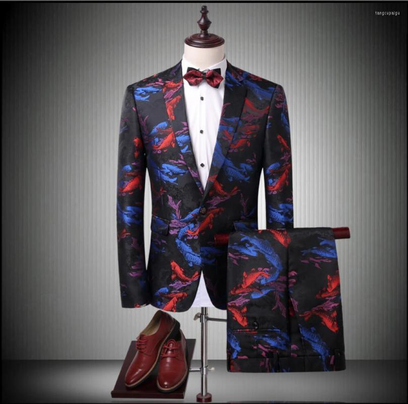 Men's Suits 2023 Men's Flower Suit Set Slim Hairstylist Carousingly Twinset Carp Pattern Groom Wedding Dress Singer Costumes, Jacket and pants
Men's Suits 2023 Men's Flower Suit Set Slim Hairstylist Carousingly Twinset Carp Pattern Groom Wedding Dress Singer Costumes, Jacket and pants