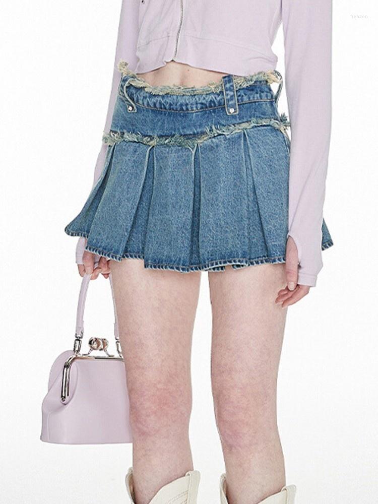 Women' Shorts Summer Women Sexy Mini Skirts Vintage Tassels Ladies Low Waist Denim Pleated Casual Night Clubwear, Blue 
Women' Shorts Summer Women Sexy Mini Skirts Vintage Tassels Ladies Low Waist Denim Pleated Casual Night Clubwear, Blue