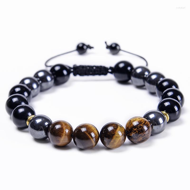Strand Handmade Crystal Bracelet Tigers Eye Black Obsidian And Hematite 10mm Beads Triple Protection Bracetle Healing Bracelets Jewelry
Strand Handmade Crystal Bracelet Tigers Eye Black Obsidian And Hematite 10mm Beads Triple Protection Bracetle Healing Bracelets Jewelry