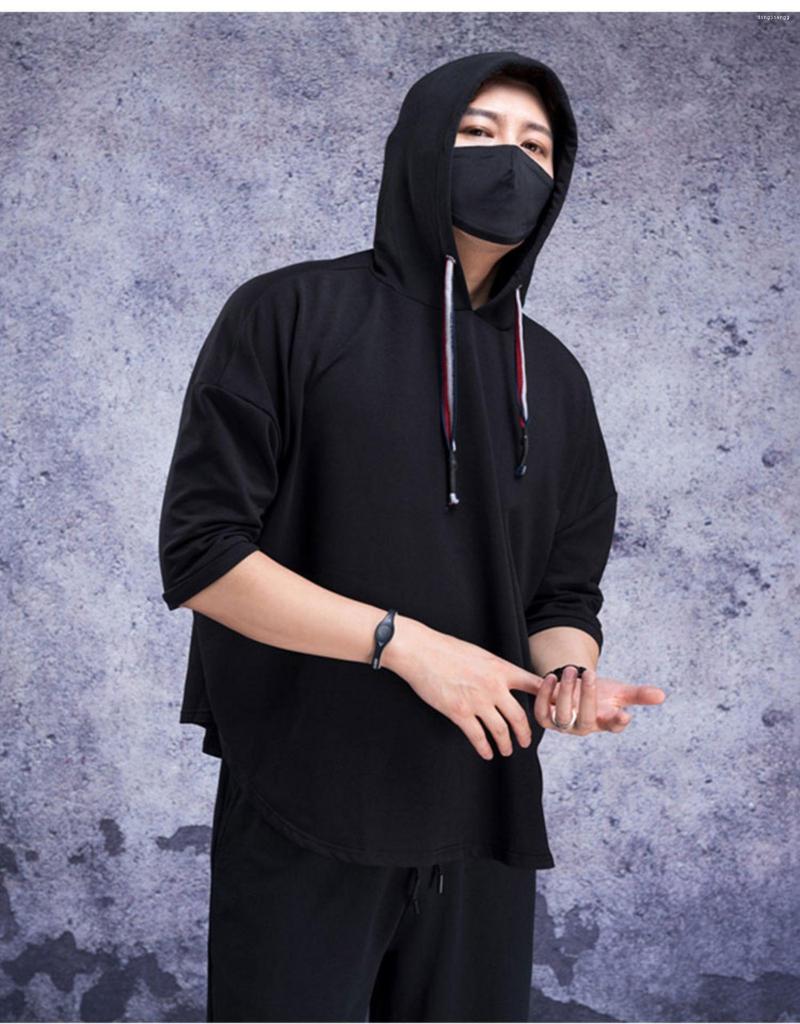 Men' T Shirts T-shirt Short Sleeve Men' Trendy Hip Hop Shirt Loose Hooded Large Size Solid Color Middle Nightclub Stage Host, Black
Men' T Shirts T-shirt Short Sleeve Men' Trendy Hip Hop Shirt Loose Hooded Large Size Solid Color Middle Nightclub Stage Host, Black