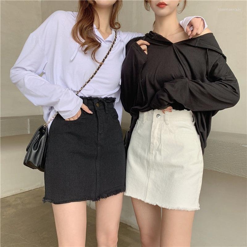 Skirts Summer Women' Korean Large Size Frayed High Waist Thin Denim Skirt A-line Short, Black
Skirts Summer Women' Korean Large Size Frayed High Waist Thin Denim Skirt A-line Short, Black