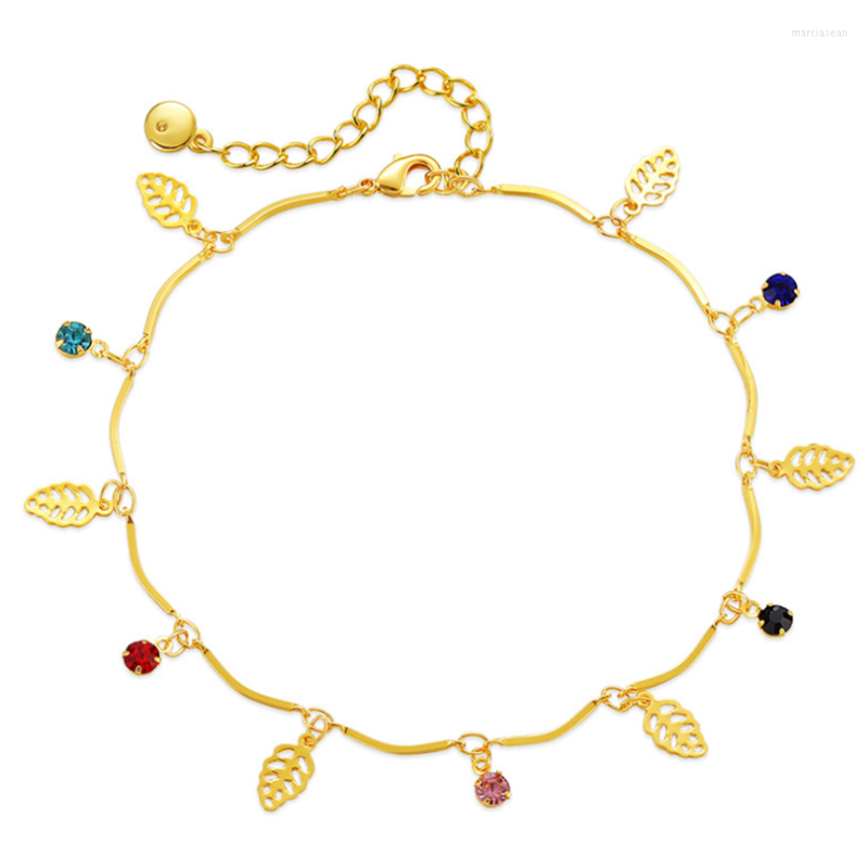Anklets Geometric Leaf Pendant Color Zircon Anklet Ladies Fashion Trend High Jewelry Beach Accessories SAB666
Anklets Geometric Leaf Pendant Color Zircon Anklet Ladies Fashion Trend High Jewelry Beach Accessories SAB666