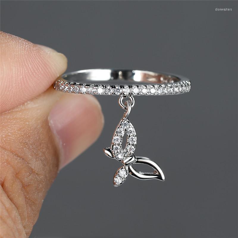 Wedding Rings Cute Female Small Butterfly Pendant Ring White Zircon Engagement Vintage Gold Silver Color For Women Jewelry
Wedding Rings Cute Female Small Butterfly Pendant Ring White Zircon Engagement Vintage Gold Silver Color For Women Jewelry