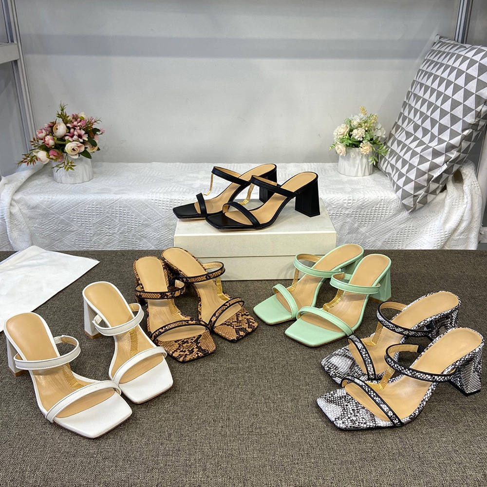 Popular womens designer high heels sandals Spring summer new upper with chain echo square head design classic simple generous black high heel shoes sandal 5 colors, Shipping supplement
Popular womens designer high heels sandals Spring summer new upper with chain echo square head design classic simple generous black high heel shoes sandal 5 colors, Shipping supplement