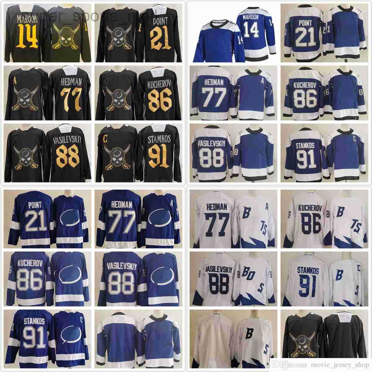 Tampa Bay''Lightning''New Retro Ice Hockey Jerseys 77 Victor Hedman 91 Steven Stamkos 88 Andrei Vasilevskiy 86 Nikita Kucherov 21 Brayden Point 14 Patrick Maroon, Same as picture (with team name)
Tampa Bay''Lightning''New Retro Ice Hockey Jerseys 77 Victor Hedman 91 Steven Stamkos 88 Andrei Vasilevskiy 86 Nikita Kucherov 21 Brayden Point 14 Patrick Maroon, Same as picture (with team name)
