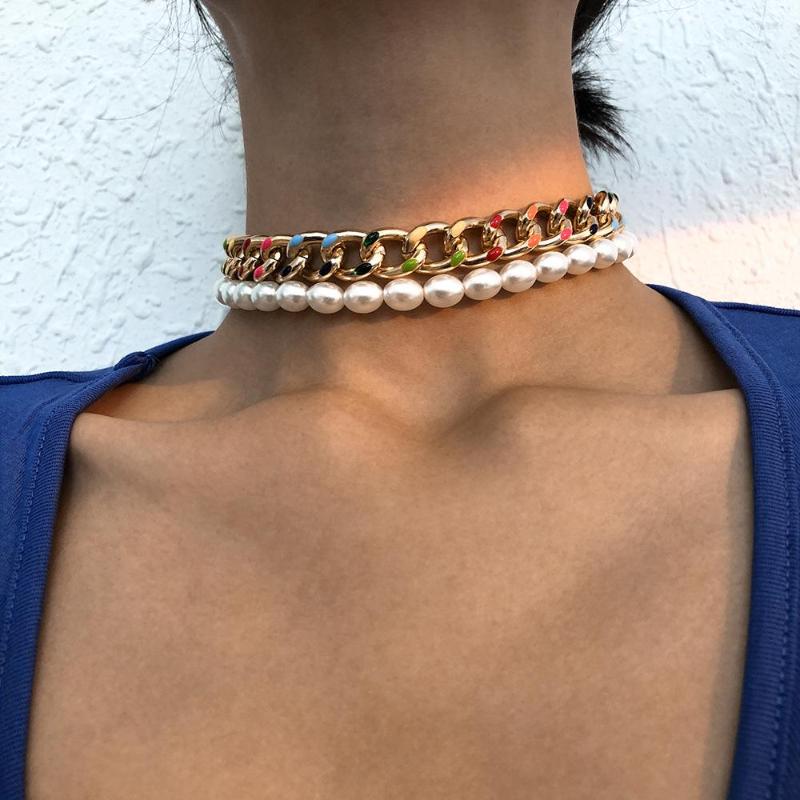 Choker 2 Pcs/Set Vintage Pearl For Women Men Fashion Colorful Bold Chain Imitation Clavicle Necklace Gift
Choker 2 Pcs/Set Vintage Pearl For Women Men Fashion Colorful Bold Chain Imitation Clavicle Necklace Gift