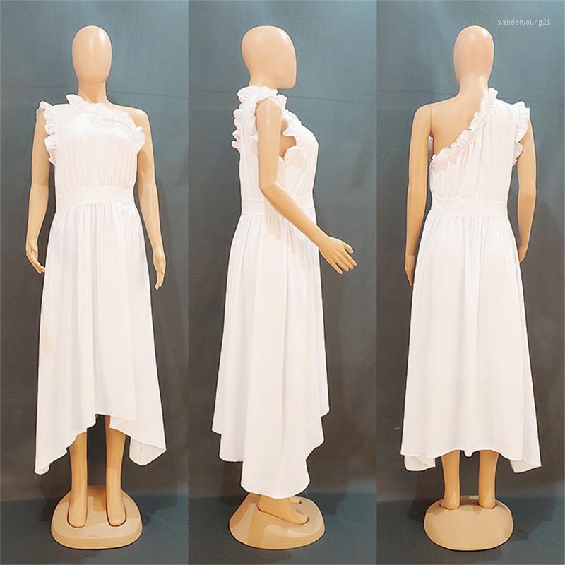 Ethnic Clothing Summer White Dress African Women Simple Design High Waist Ruffle Short Sleeve One Shoulder Sexy Lady OL Elegant A-line
Ethnic Clothing Summer White Dress African Women Simple Design High Waist Ruffle Short Sleeve One Shoulder Sexy Lady OL Elegant A-line