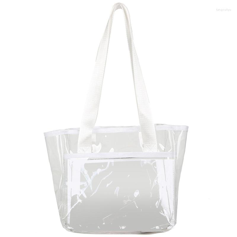 Shopping Bags Beach Tote PVC Transparent Shoulder Bag Large Capacity Handbag For Daily Wear, White
Shopping Bags Beach Tote PVC Transparent Shoulder Bag Large Capacity Handbag For Daily Wear, White