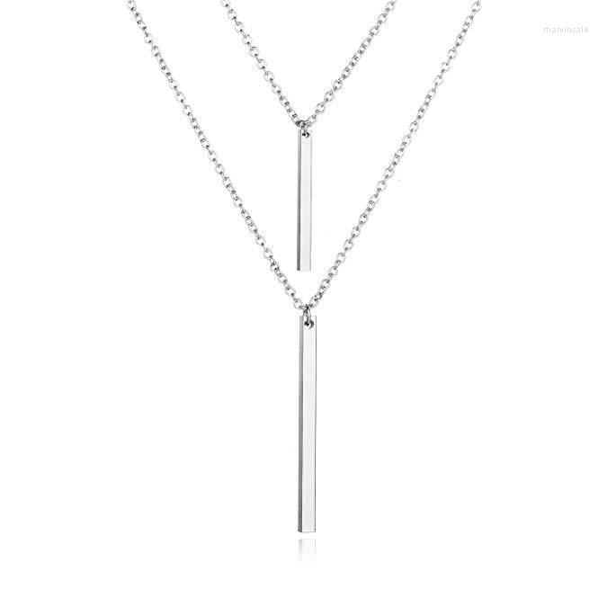 Chains Trendy Cross-border Double Layer Necklace Stainless Steel Clavicle Chain Simple Metal Bar For Women Jewelry
Chains Trendy Cross-border Double Layer Necklace Stainless Steel Clavicle Chain Simple Metal Bar For Women Jewelry