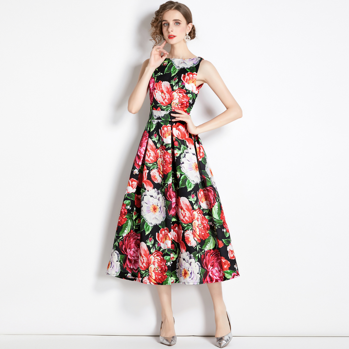 2023 Floral Round Neck Print Dress Summer Women Designer High Waist Candlelight Dinner Vest Dresses Ladies Holiday Slim A-Line Party Frocks Sweet Chic Club Midi Robe
2023 Floral Round Neck Print Dress Summer Women Designer High Waist Candlelight Dinner Vest Dresses Ladies Holiday Slim A-Line Party Frocks Sweet Chic Club Midi Robe