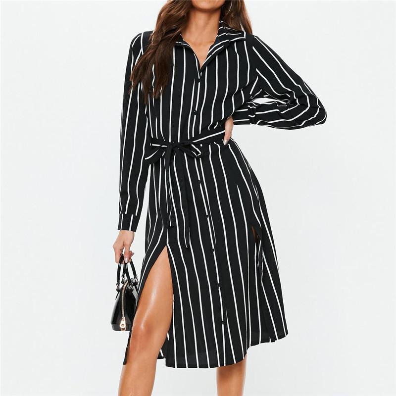 Casual Dresses Elegant Fashion Women Striped High Waist Lace Up Chiffon Women' Shirt Dress Office Lady 2023 Autumn Vestidos Wm, Black
Casual Dresses Elegant Fashion Women Striped High Waist Lace Up Chiffon Women' Shirt Dress Office Lady 2023 Autumn Vestidos Wm, Black