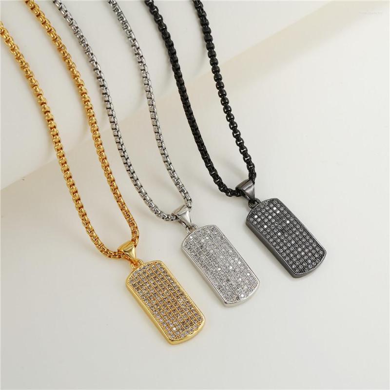 Pendant Necklaces European And American Personality Stainless Steel Chain Trend Hip-hop Retro Men's Copper Inlaid Zircon Metal Tag
Pendant Necklaces European And American Personality Stainless Steel Chain Trend Hip-hop Retro Men's Copper Inlaid Zircon Metal Tag