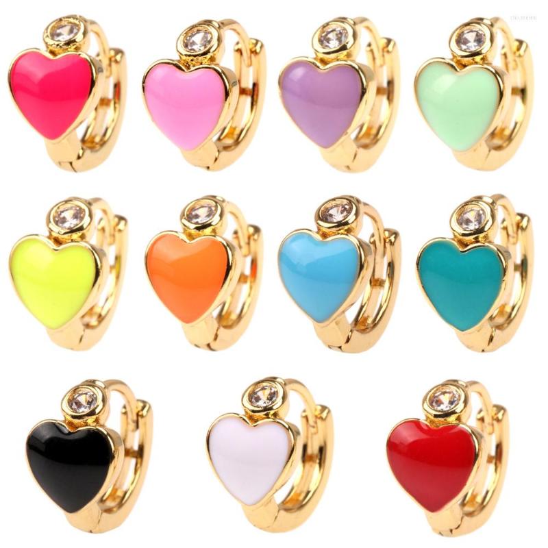 Hoop Earrings EYIKA Korean Zircon Heart Candy Color Enamel Huggie Earring Women Girls Delicate Jewelry For Valentine's Day Gift
Hoop Earrings EYIKA Korean Zircon Heart Candy Color Enamel Huggie Earring Women Girls Delicate Jewelry For Valentine's Day Gift