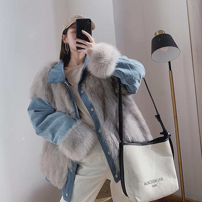 Women's Fur & Faux Stitched Patchwork Real Outer Denim Jacket Warm Winter Coat Female Basic Windbreaker Overcoat Plus Size, Beige
Women's Fur & Faux Stitched Patchwork Real Outer Denim Jacket Warm Winter Coat Female Basic Windbreaker Overcoat Plus Size, Beige