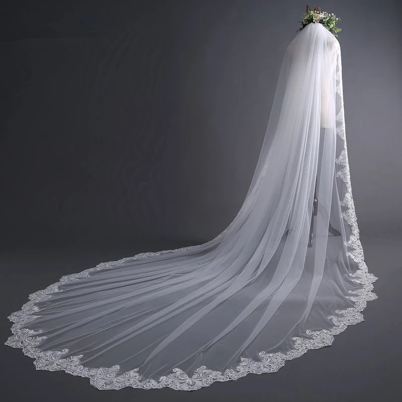 Wedding Hair Jewelry White Ivory Cathedral Veils Long Lace Edge Bridal Veil with Comb Accessories Veu de Noivral WED VEIL 230225
Wedding Hair Jewelry White Ivory Cathedral Veils Long Lace Edge Bridal Veil with Comb Accessories Veu de Noivral WED VEIL 230225