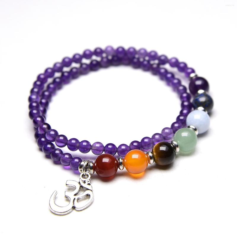 Charm Bracelets 5A Natural Stone Purple Amethyst Double Wrap For Women 7 Chakras Yoga OM Reiki Healing Wrist Jewelry 4mm Beads
Charm Bracelets 5A Natural Stone Purple Amethyst Double Wrap For Women 7 Chakras Yoga OM Reiki Healing Wrist Jewelry 4mm Beads
