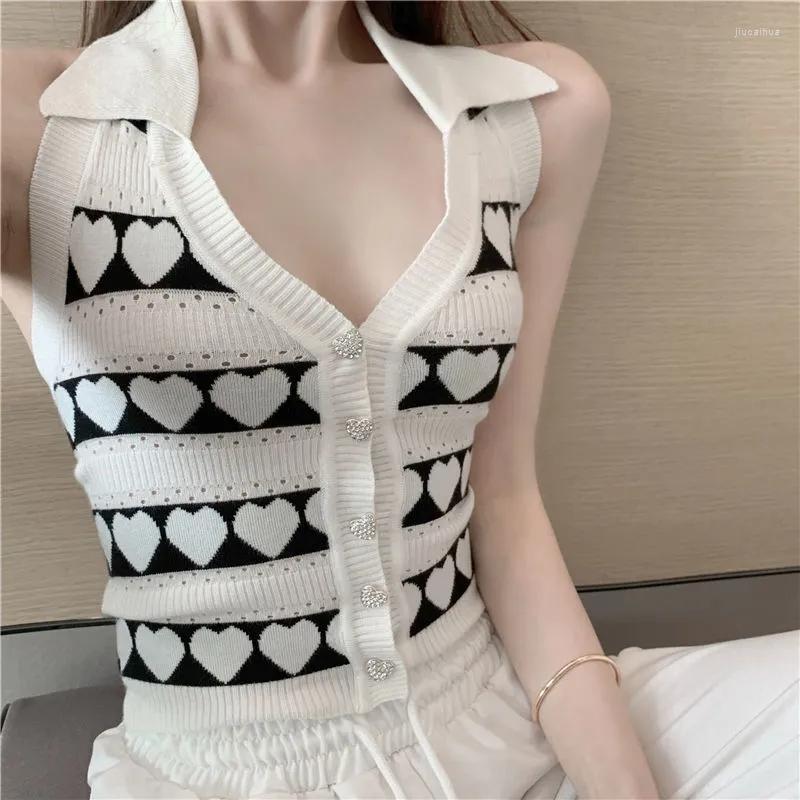 Women's Tanks Summer Tank Tops Women Backless Back Halter Lapel Button Crop Top Knitted Off Shoulder Sexy Sleeveless White 2023 Camisole
Women's Tanks Summer Tank Tops Women Backless Back Halter Lapel Button Crop Top Knitted Off Shoulder Sexy Sleeveless White 2023 Camisole
