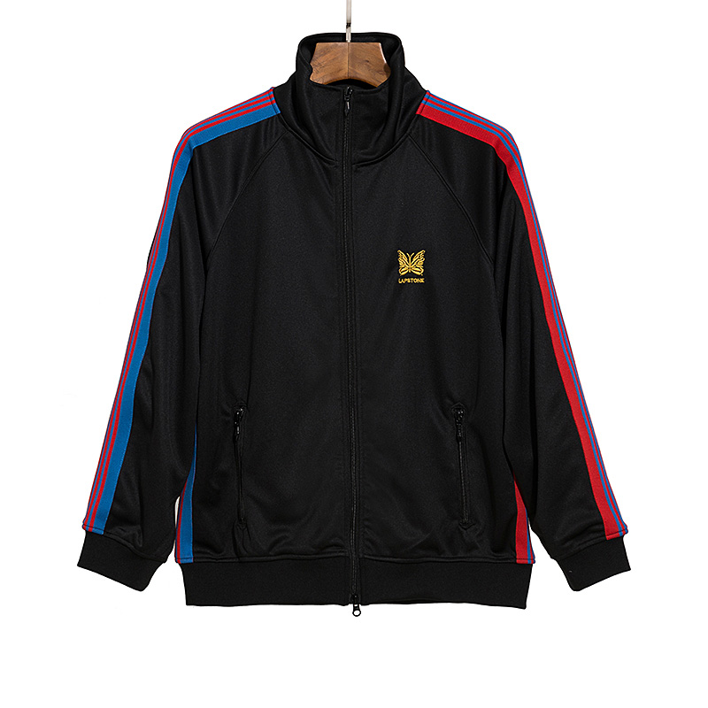 Men' Jackets Needles AWGE Red Blue Webbing Stand Collar Zipper Pocket Butterfly Embroidery Men Women Outdoor Autumn CoatMen
Men' Jackets Needles AWGE Red Blue Webbing Stand Collar Zipper Pocket Butterfly Embroidery Men Women Outdoor Autumn CoatMen