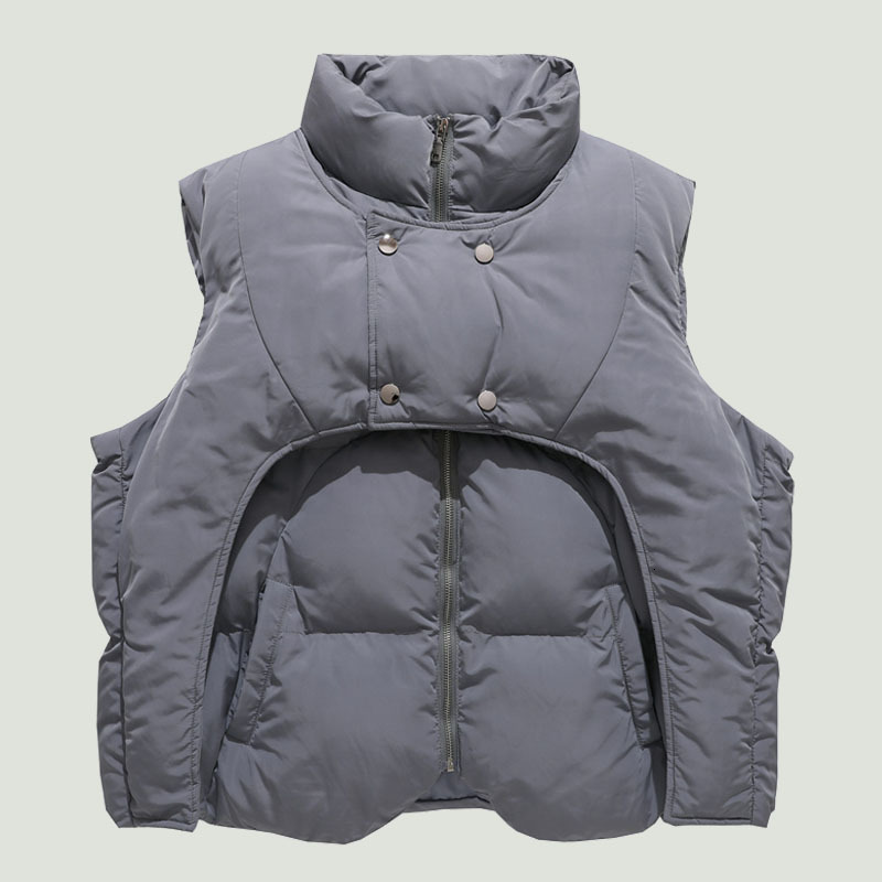 Men s Vests Hip Hop Stand Collar Parkas Vest Mens Winter Thick Warm Solid Color Irregular Design Loose Sleeveless Padded Jacket Unisex 230225, Gray
Men s Vests Hip Hop Stand Collar Parkas Vest Mens Winter Thick Warm Solid Color Irregular Design Loose Sleeveless Padded Jacket Unisex 230225, Gray