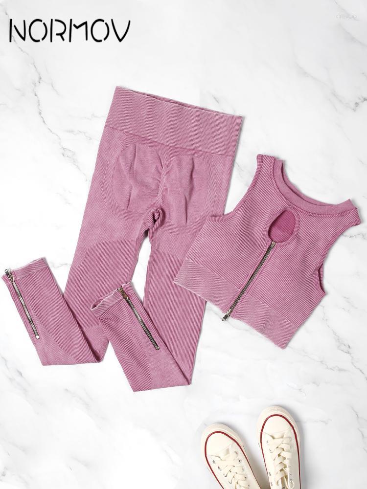 Active Sets NORMOV Yoga Set Pink Youth Vitality Women' Tracksuit Ribbed Leggings Women Sexy Zipper Vest Two Piece Womens Outifits
Active Sets NORMOV Yoga Set Pink Youth Vitality Women' Tracksuit Ribbed Leggings Women Sexy Zipper Vest Two Piece Womens Outifits