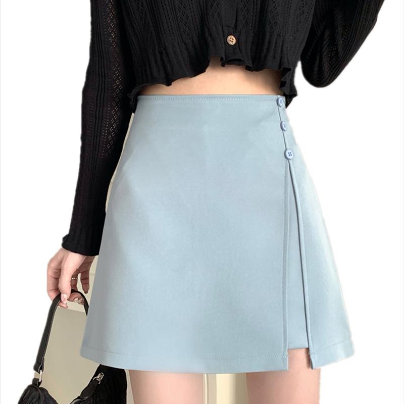 Skirts Korean Fashion High-waisted Woman Skirt Summer Solid Above Knee Mini Sexy Women Clothing Black For Female OL, Blue
Skirts Korean Fashion High-waisted Woman Skirt Summer Solid Above Knee Mini Sexy Women Clothing Black For Female OL, Blue