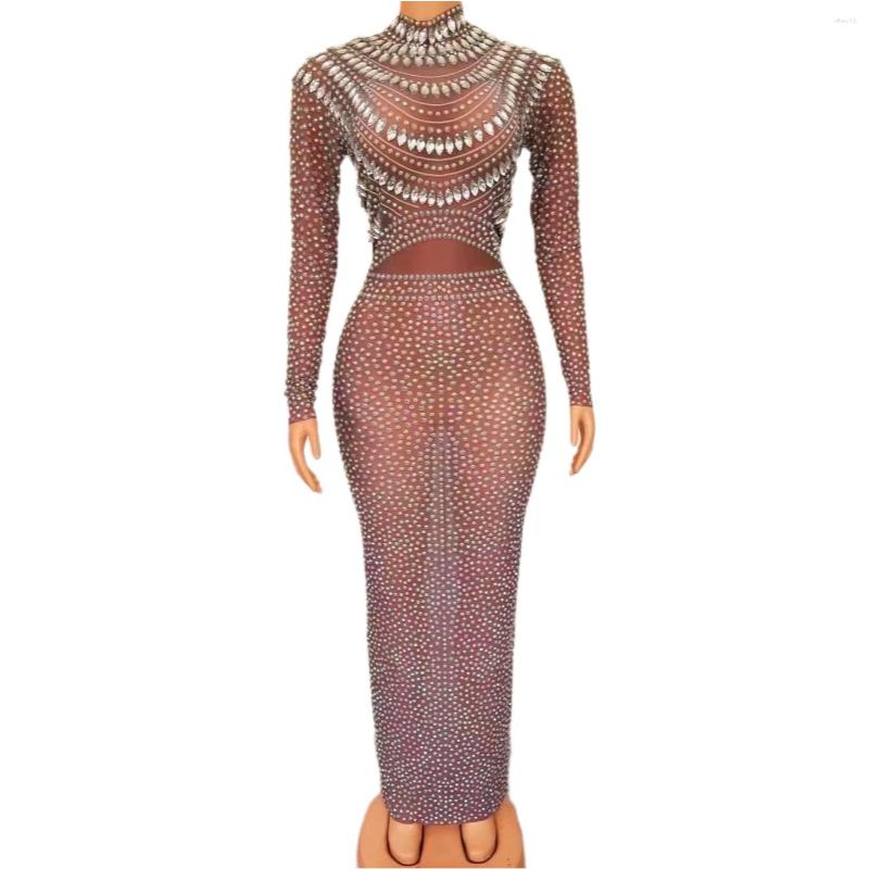 Stage Wear Shining Rhinestones Crystal Sexy Long Sleeves Dress For Women Evening Party Celebrity Ballroom Dance Cloth Costume
Stage Wear Shining Rhinestones Crystal Sexy Long Sleeves Dress For Women Evening Party Celebrity Ballroom Dance Cloth Costume