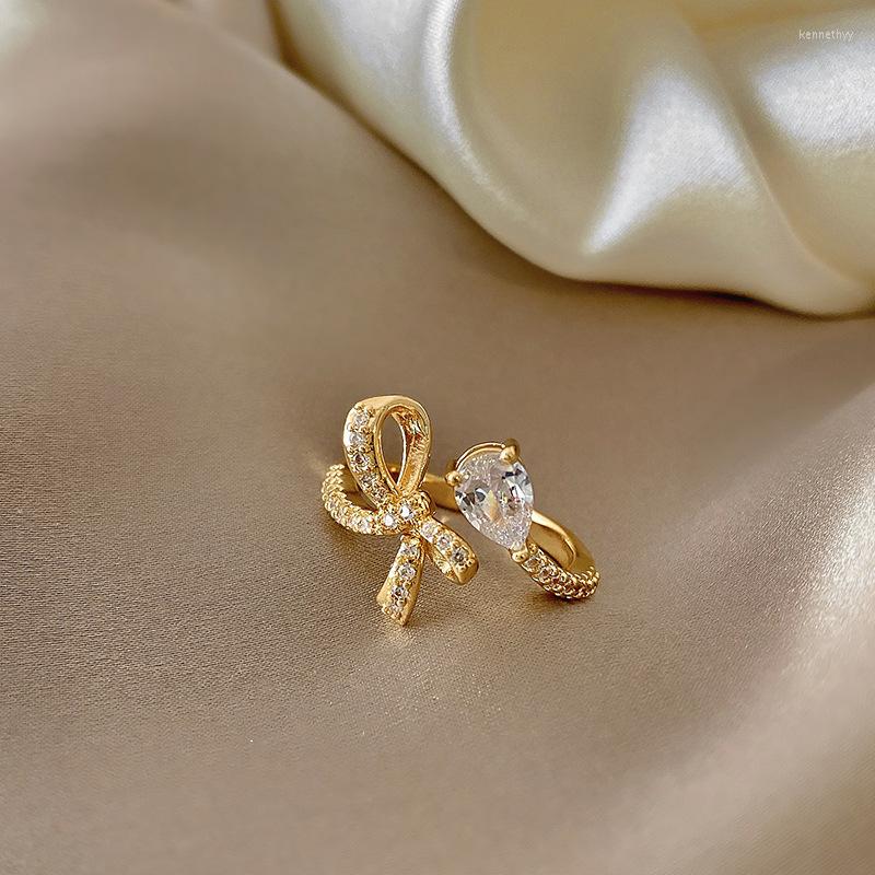 Wedding Rings Luxury Gold Color Bow Tie Zircon For Woman Vintage Sexy Open Ring Party Fashion Elegant Jewelry Gifts
Wedding Rings Luxury Gold Color Bow Tie Zircon For Woman Vintage Sexy Open Ring Party Fashion Elegant Jewelry Gifts