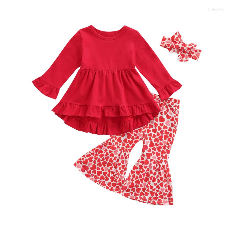 Clothing Sets Toddler Kids Girls Valentine's Day 3Pcs Outfit Solid Color Irregular Hem Long Sleeve Tops Heart Print Flared Pants, Red
Clothing Sets Toddler Kids Girls Valentine's Day 3Pcs Outfit Solid Color Irregular Hem Long Sleeve Tops Heart Print Flared Pants, Red