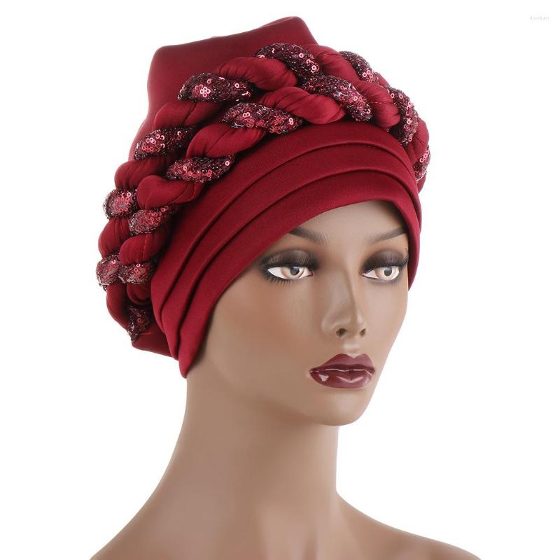 Ethnic Clothing Fashion Style African Women Solid Color Headtie Hats Caps