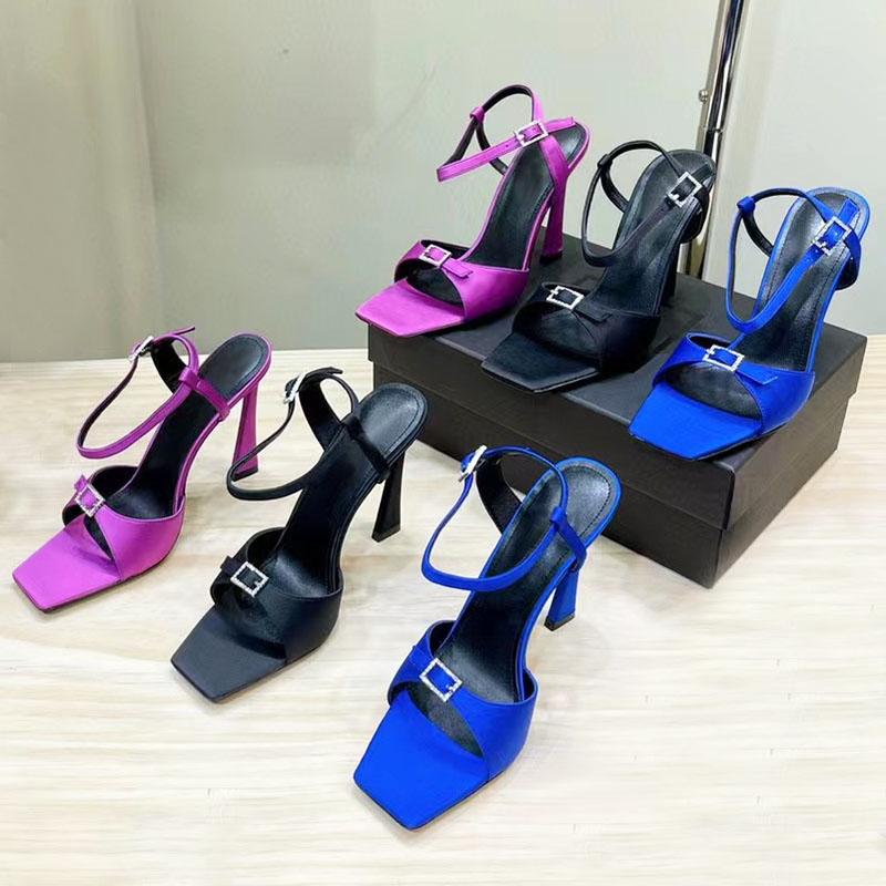 Slim high-heeled sandals shoes satin ankle band purple dress shoes narrow word band 10.5cm women's luxury designer high-heeled shoes original box transportation, Black
Slim high-heeled sandals shoes satin ankle band purple dress shoes narrow word band 10.5cm women's luxury designer high-heeled shoes original box transportation, Black