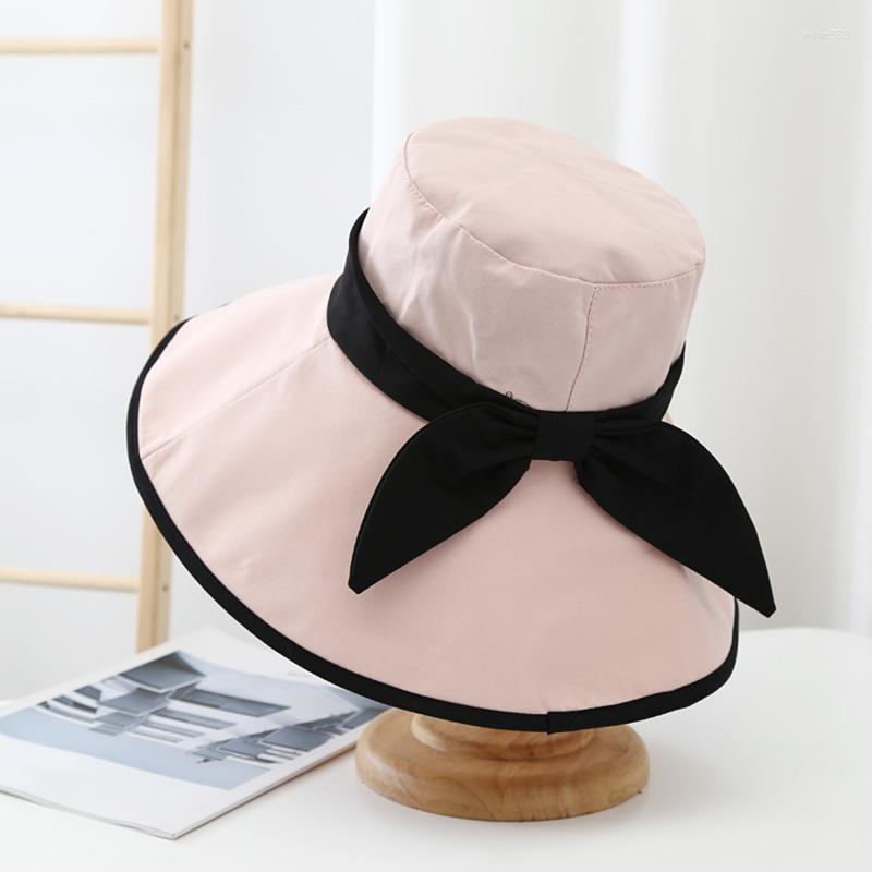 Berets Spring Summer Bandage Bow Beach UV Anti Sun Cap Foldable Fashion Large Brim Bucket Hat For Women Fisherman, Khaki
Berets Spring Summer Bandage Bow Beach UV Anti Sun Cap Foldable Fashion Large Brim Bucket Hat For Women Fisherman, Khaki