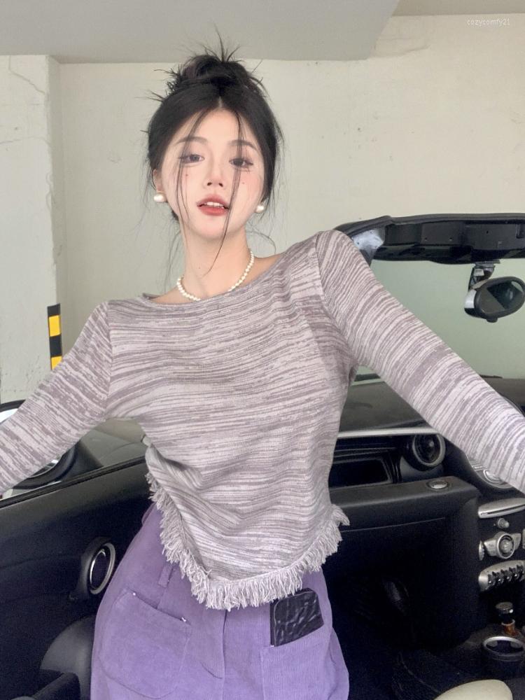 Women's Sweaters Korobov French Irregular Stripe Knitting Top Tassel Design Slim Long Sleeve Pullovers Korean Fashion Sweater Y2k Clothes, Pink
Women's Sweaters Korobov French Irregular Stripe Knitting Top Tassel Design Slim Long Sleeve Pullovers Korean Fashion Sweater Y2k Clothes, Pink