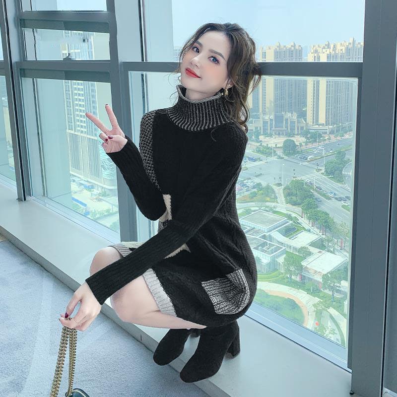 Casual Dresses 2023 Women Turtleneck Oversized Knitted Female Autumn Patchwork Long Sleeve Elegant Sweater Winter Clothes H1024, Black
Casual Dresses 2023 Women Turtleneck Oversized Knitted Female Autumn Patchwork Long Sleeve Elegant Sweater Winter Clothes H1024, Black