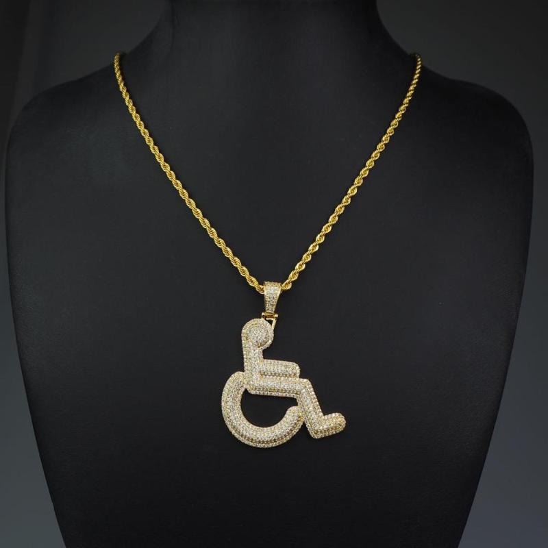 Pendant Necklaces European And American Men's Necklace Wheelchair Logo Personality Zircon Inlaid Accessories
Pendant Necklaces European And American Men's Necklace Wheelchair Logo Personality Zircon Inlaid Accessories