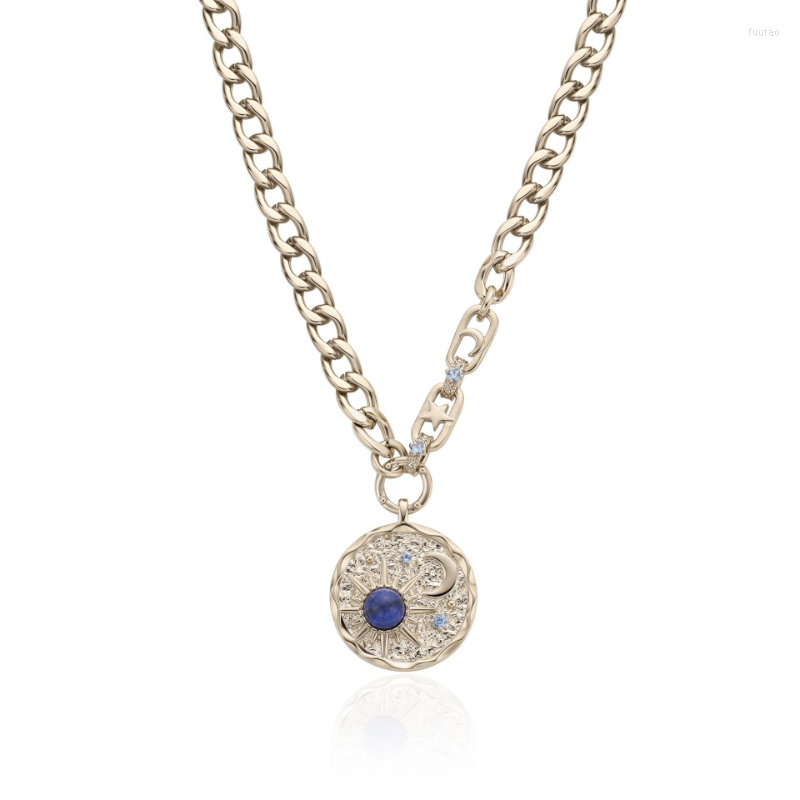 Pendant Necklaces LONDANY Necklace Lapis Lazuli Engraved Copper Plated Coffee Gold European And American Fashion Design Women
Pendant Necklaces LONDANY Necklace Lapis Lazuli Engraved Copper Plated Coffee Gold European And American Fashion Design Women