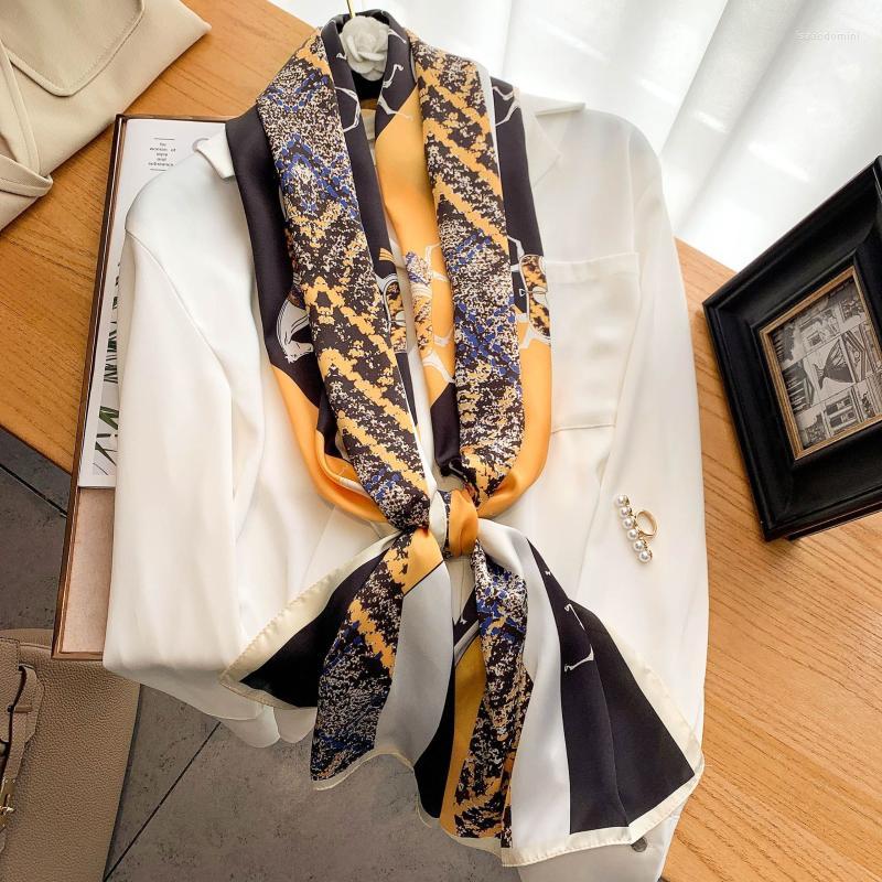 Scarves Fashion Leopard Print Headcloth Korean Sunscreen Silk Style 160X40CM Shawls Four Seasons Design Long ScarfScarves
Scarves Fashion Leopard Print Headcloth Korean Sunscreen Silk Style 160X40CM Shawls Four Seasons Design Long ScarfScarves