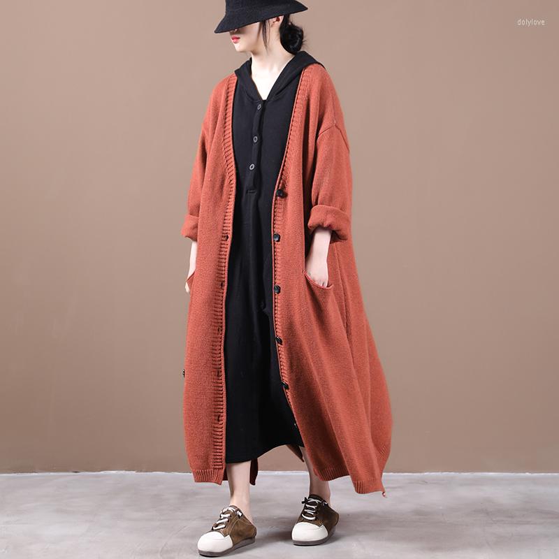 Women's Knits Female Autumn And Winter Korean Style Plus Size Outerwear Literary Long Button Loose Sweater Cardigan, Orange red
Women's Knits Female Autumn And Winter Korean Style Plus Size Outerwear Literary Long Button Loose Sweater Cardigan, Orange red