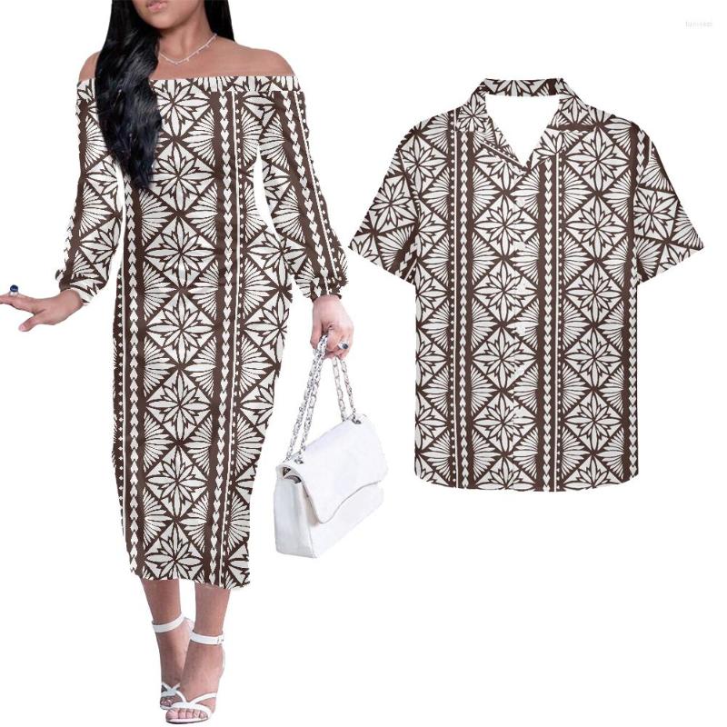 

Casual Dresses Cumagical 2023 Custom Ladies Elegant Hawaii Floral Polynesian Tribal Print Maxi Dress Office Shoulder Off The, Ysff1061d69f16