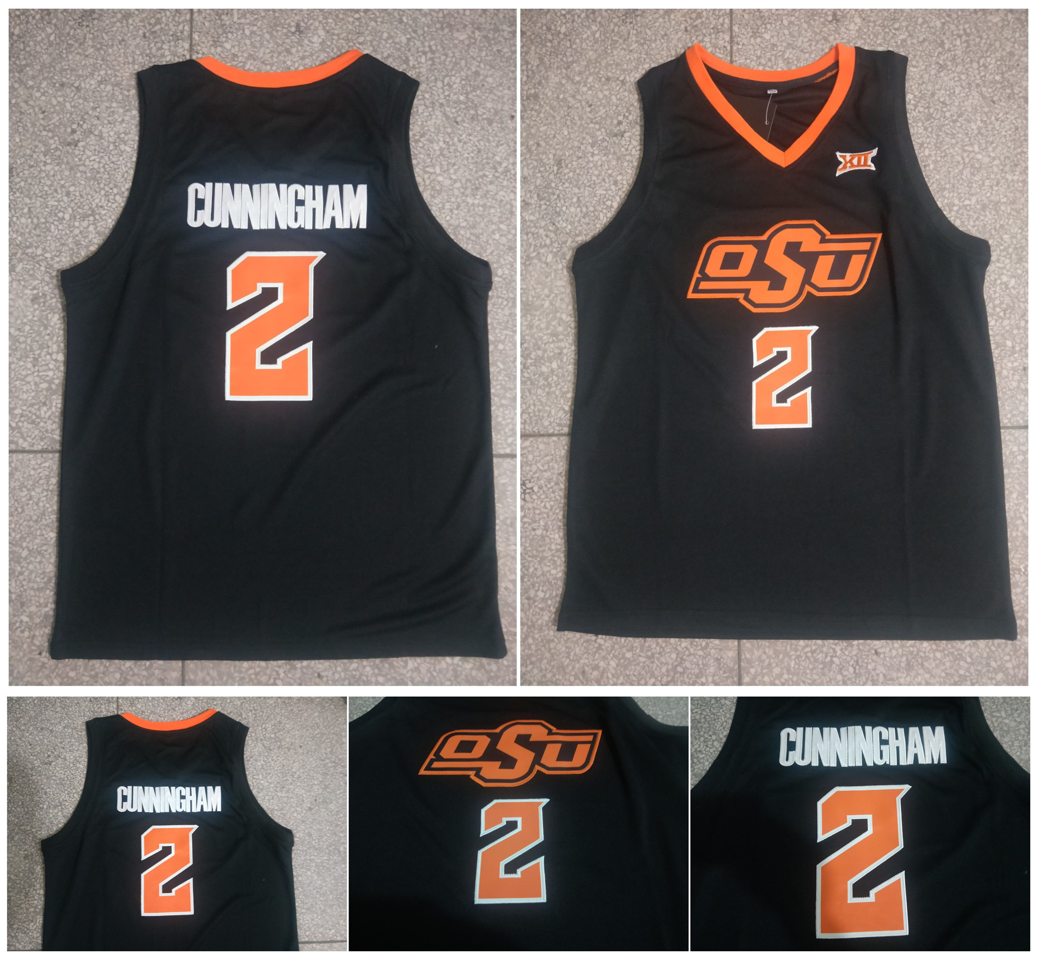 Cade Cunningham Oklahoma State Cowboys NCAA College Basketball Jerseys Black Size S-XXL